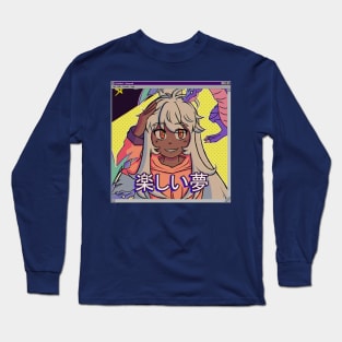 vaporwave aesthetic anime girl video game Long Sleeve T-Shirt